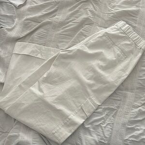 Abercrombie white wide leg cargo pants